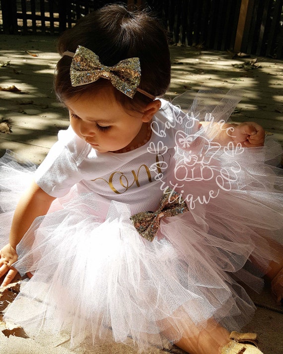First Birthday Outfit Girl One Birthday Tutu Outfit In Pink Etsy