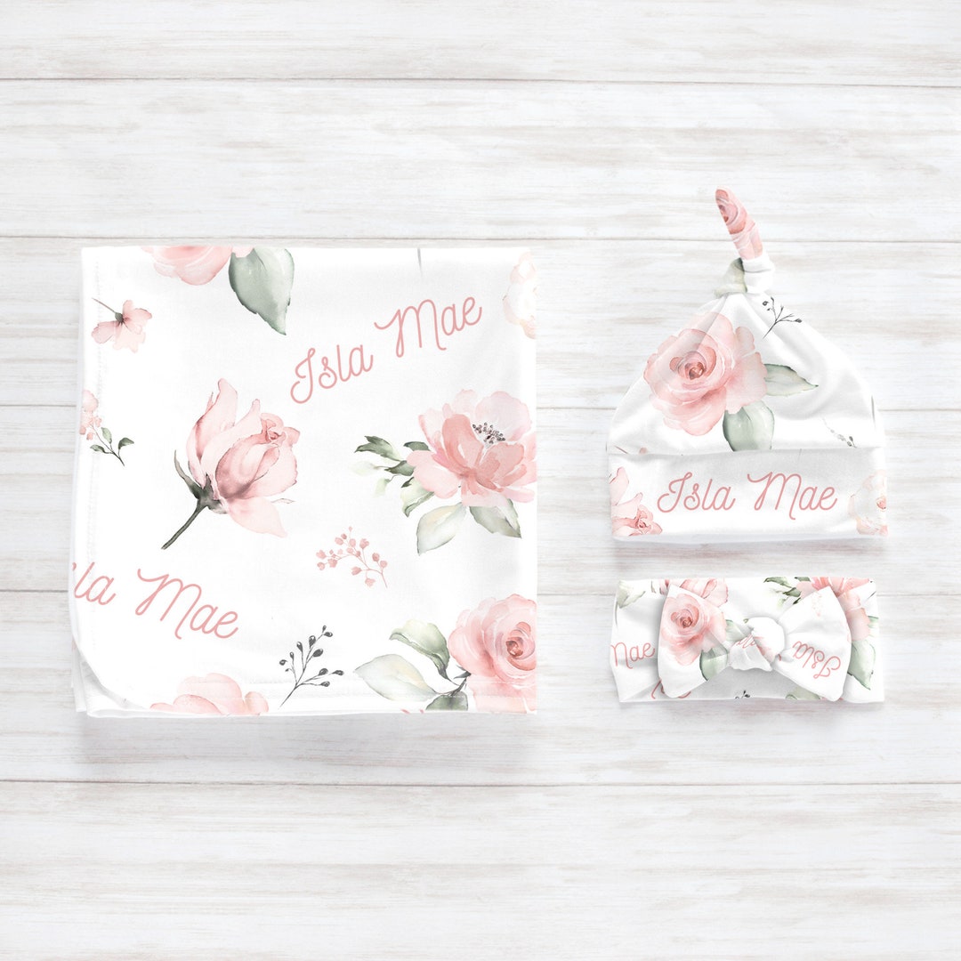 Boho Surfer Personalized Newborn Swaddle Set main image 1