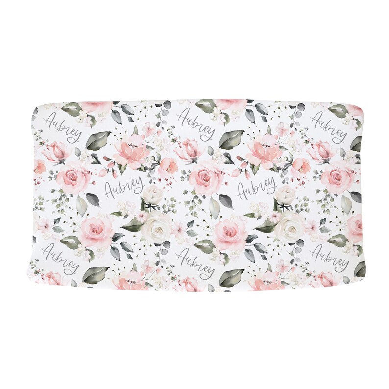 Soft Rose Crib Sheet / Rose Nursery / Pink Rose / Changing Pad Etsy