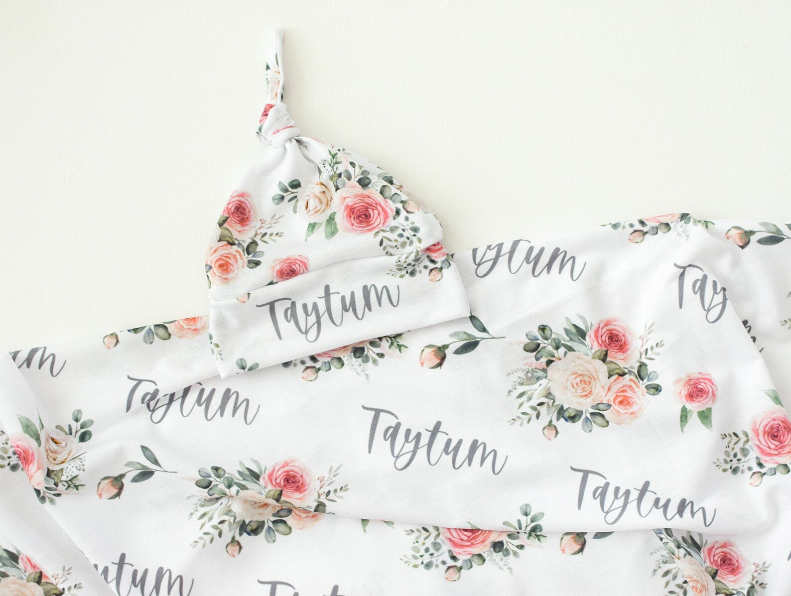 Floral Boho Swaddle Blanket Headband Hat Set / Personalized Etsy