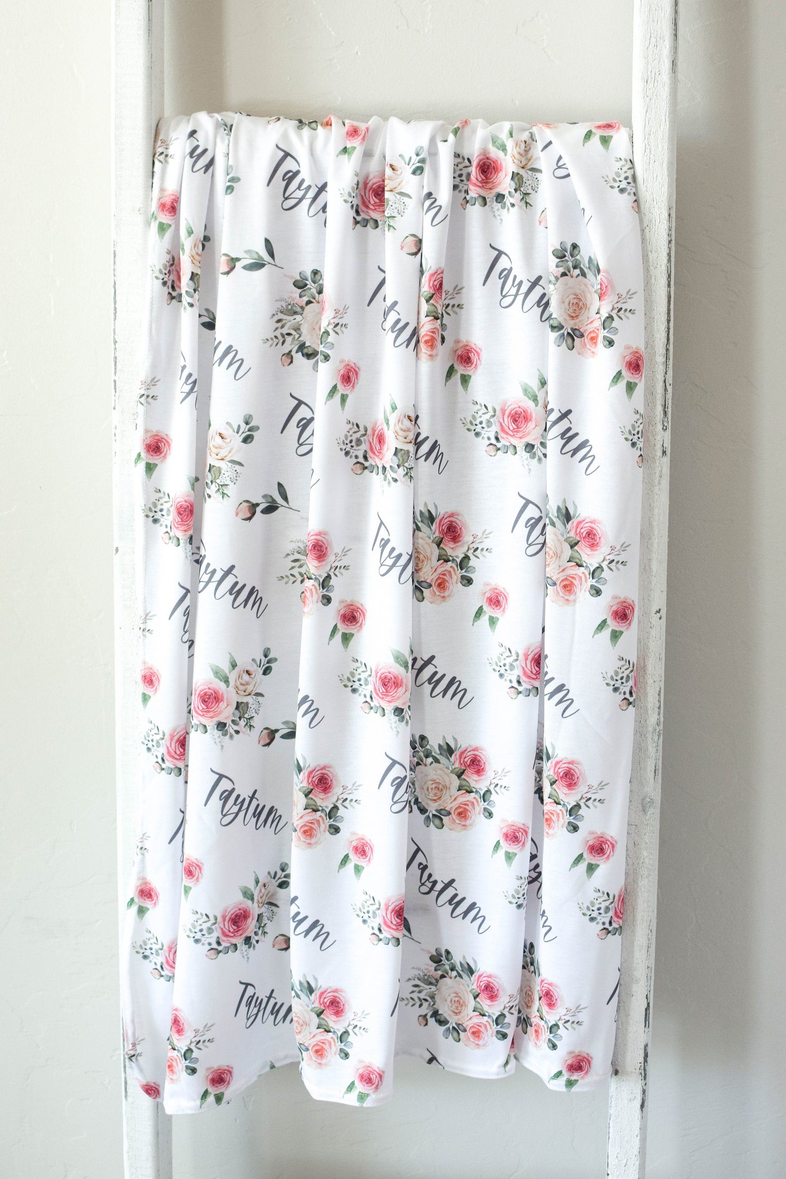 Floral Boho Swaddle Blanket Headband Hat Set / Personalized Etsy