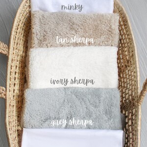 Fir Tree Personalized Blanket, Name Woodland Forest Nursery Set, Crib Sheet Changing Pad Cover, New Mom Baby Shower Gift image 9