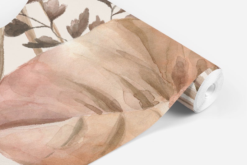 Vintage Rose Gold Leaf Wallpaper / Peel and Stick Removable / Etsy