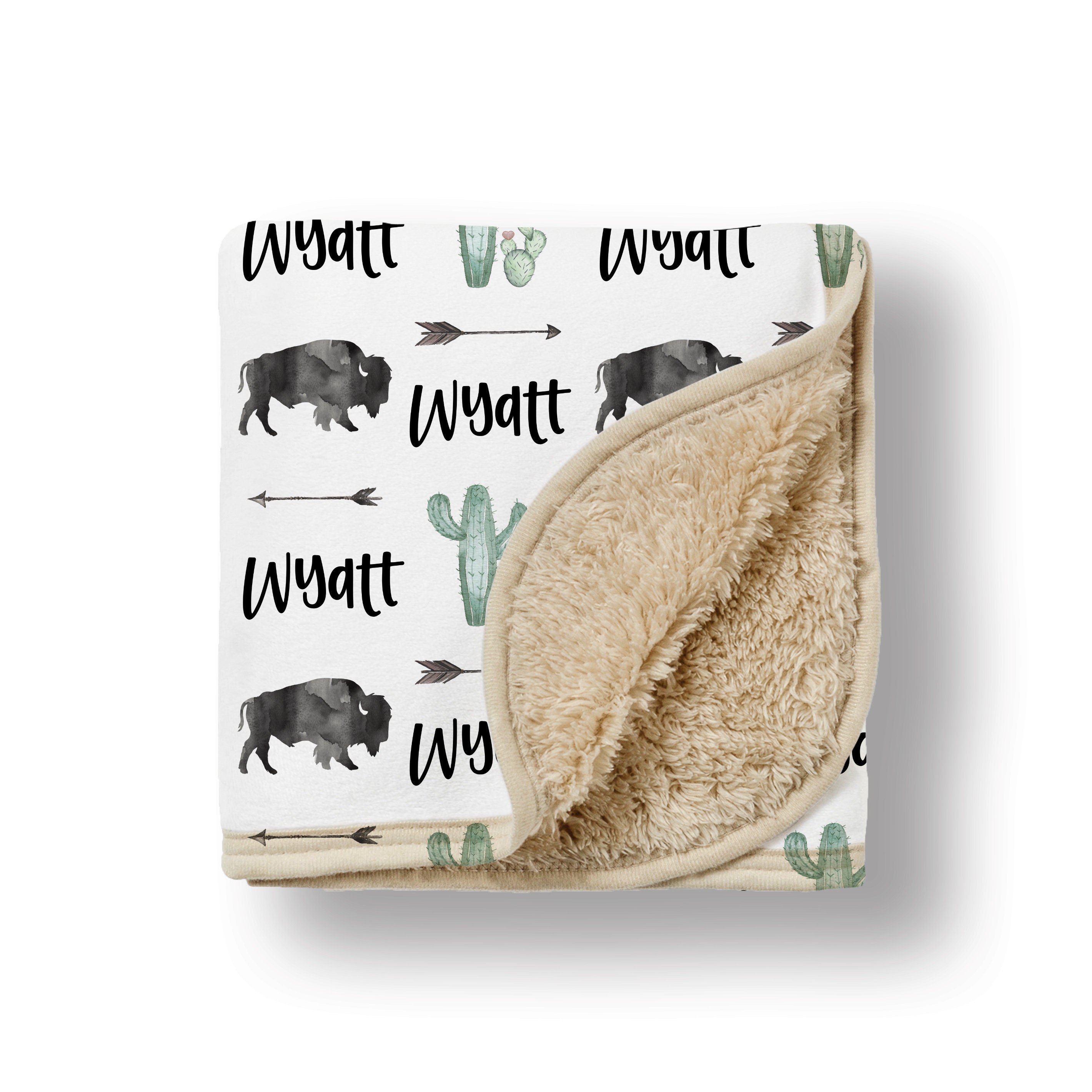 Baby Boy Cactus Buffalo Country Blanket With Name Etsy Baby Boy Cactus Buffalo Country Blanket With Name Etsy