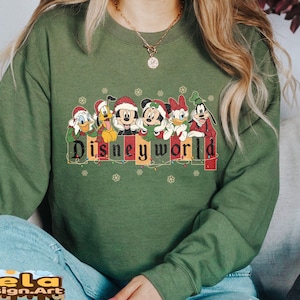 Vintage Disneyworld Christmas Sweatshirt, Retro Mickey And Friends Christmas Shirt, Disney Christmas Shirts, Disney Family Vacation Shirt