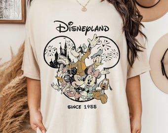 Vintage Disneyland Shirt, Mickey And Friends Shirt Retro Magic Kingdom Shirt, Disney Family Trip Shirt, Disneyland Est 1955 California Shirt