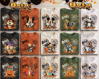 Vintage Disney Halloween Party Shirt, Disney Character Halloween Shirt, Mickey And Friends Halloween Shirt, Disney Family Matching Shirt