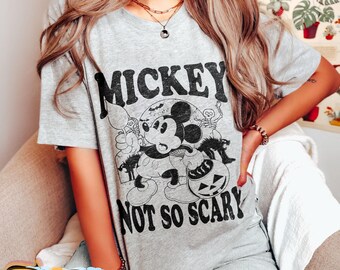 Vintage Mickey Not So Scary Shirt, Mickey Halloween Shirt, Disney Skeleton Shirt, Disney Halloween Shirt, Halloween Shirt, Trick Or Treat