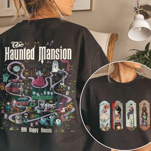 Vintage Haunted Mansion Map 2 Side Shirts, Disney Trip Shirt, Disney The Haunted Mansion Shirt, Halloween Gift, Retro Disney Halloween Shirt