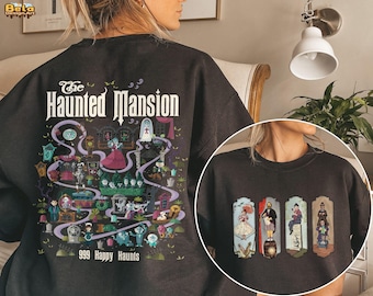 Vintage Haunted Mansion Map 2 Side Shirts, Disney Trip Shirt, Disney The Haunted Mansion Shirt, Halloween Gift, Retro Disney Halloween Shirt