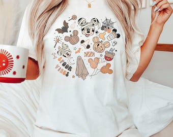 Camiseta de Halloween de la Temporada Espeluznante de Disney, camiseta de Halloween de Disneyland, camiseta de viaje de Disney, camiseta de fiesta de Halloween de Mickey y Minnie, camiseta de Halloween de Disneyworld