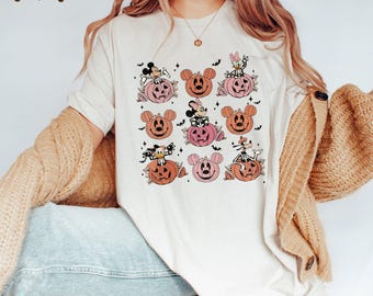 Vintage Mickey and Friends Halloween Shirt, Disney Pumpkins Shirt, Happy Halloween Tshirt, Cute Fall Shirt, Disney Skeleton Halloween Shirt