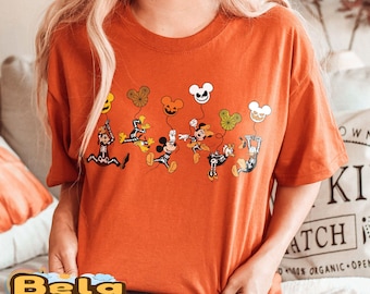 Vintage Mickey And Friends Halloween Shirt, Cute Fall Shirt, Disneyworld Halloween, Funny Disney Skeleton Halloween Shirt, Disney Balloons