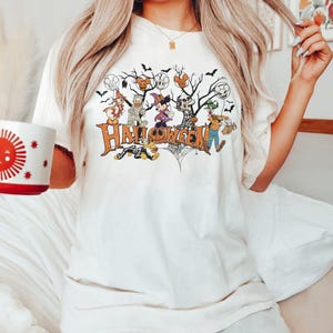 Vintage Mickey And Friends Halloween Shirt, Disney Skeleton, Disney Matching Shirt, Disney Halloween, Disney Characters Halloween Shirt