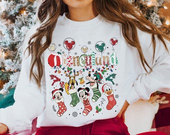Vintage Disneyland Christmas Sweatshirt, Disney Matching Christmas Shirt, Disney Christmas Shirt, Mickey And Friends Christmas Shirt