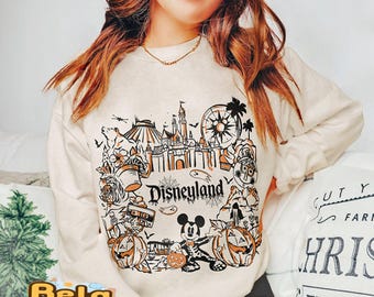 Disneyland Halloween Shirt, Retro Magic Kingdom Shirt, Disney Halloween 2025 Shirt, Mickey & Minnie Skeleton Halloween Shirt, Pumpkin Shirt