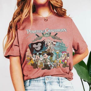 Vintage Pirates of the Caribbean Disneyworld Shirt, Retro Mickey Caribbean Shirt, Mickey and Friends Pirates Shirt, Disney Pirates Shirt