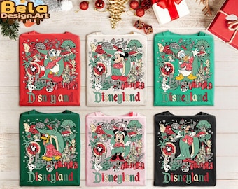 Vintage Disneyland jultröja, Vintage Disney jultröja, Musse Pigg och vänner jultröja, Disney matchande jultröja