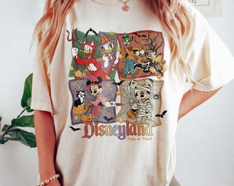 Vintage Disneyland Halloween Shirt, Mickey und Freunde Halloween Shirt, Disney Trip Shirt, Disney Skeleton Shirt, Disneyland Süßes oder Saures
