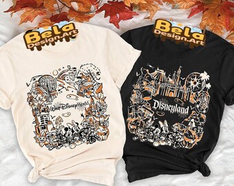 Camiseta de Halloween de Disneyland y Disneyworld, camiseta de Halloween de Mickey y sus amigos, camiseta de Halloween de Disney 2025, camiseta retro de Magic Kingdom