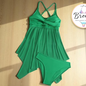 Women’s Two-Piece Swimsuit | Crisscross Back Bathing Suit | Sheer Mesh Cover-Up Design | Resort Swimwear Set | Beachwear Summer Outfit