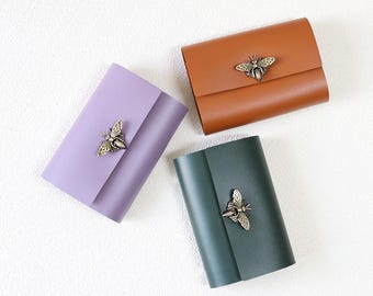 bee A6 planner binder PU leather, 6-Ring Journal Cover, Refillable Journal