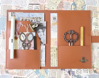 Luxury faux leather Journal Portfolio Organizer Case
