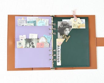 A5 planner binder PU leather, 6-Ring Journal Cover, Refillable Journal, Organizer Case 3-piece set
