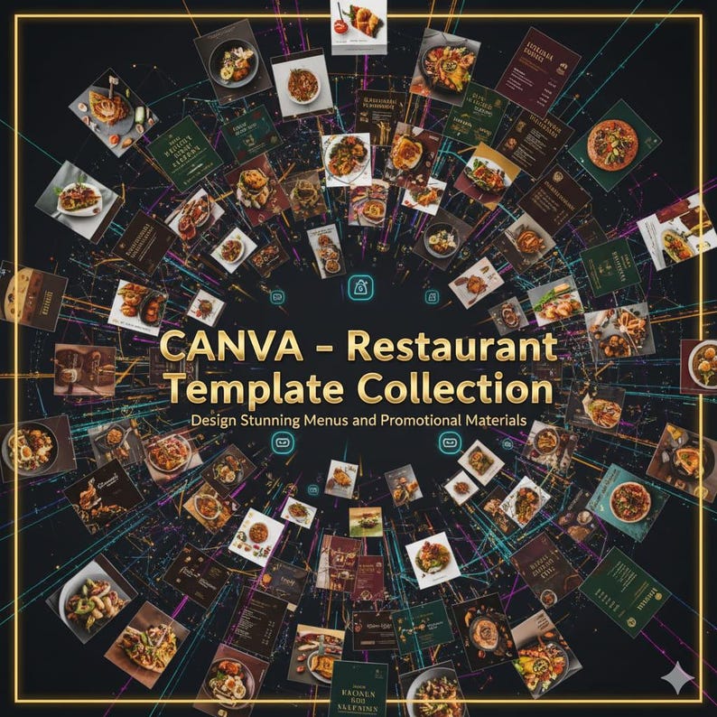 Canva Restaurant Templates Bundle | Editable Menus, Flyers, Posters ...
