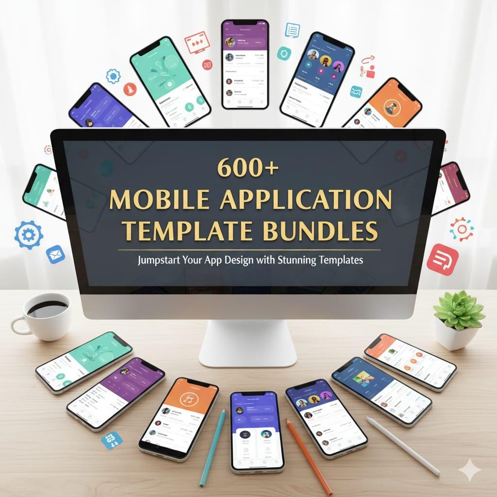 Mobile App UI Templates Bundle: 600+ Ios & Android Mockups - Etsy