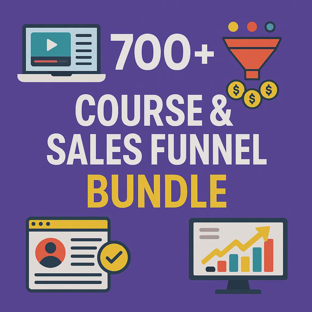 700以上のコースとセールスファネルバンドル | 編集可能なテンプレート | Kajabi、ClickFunnels、Canva、PDF、Notion | コーチングビジネスツール
