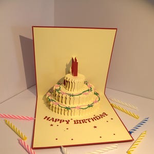 Carte 3D pop-up gâteau d'anniversaire