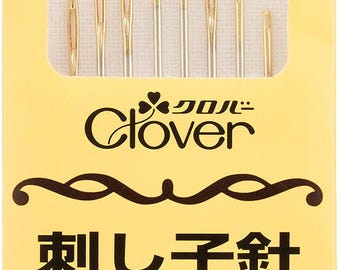 Surtido de agujas Clover Sashiko: 8 agujas en 4 tamaños, acero japonés de alta calidad.
