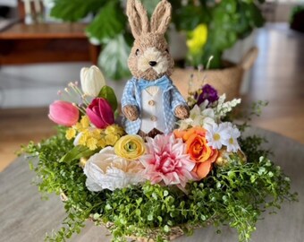 Church Easter Decorations | Floral Bunny Centerpiece | Spring
