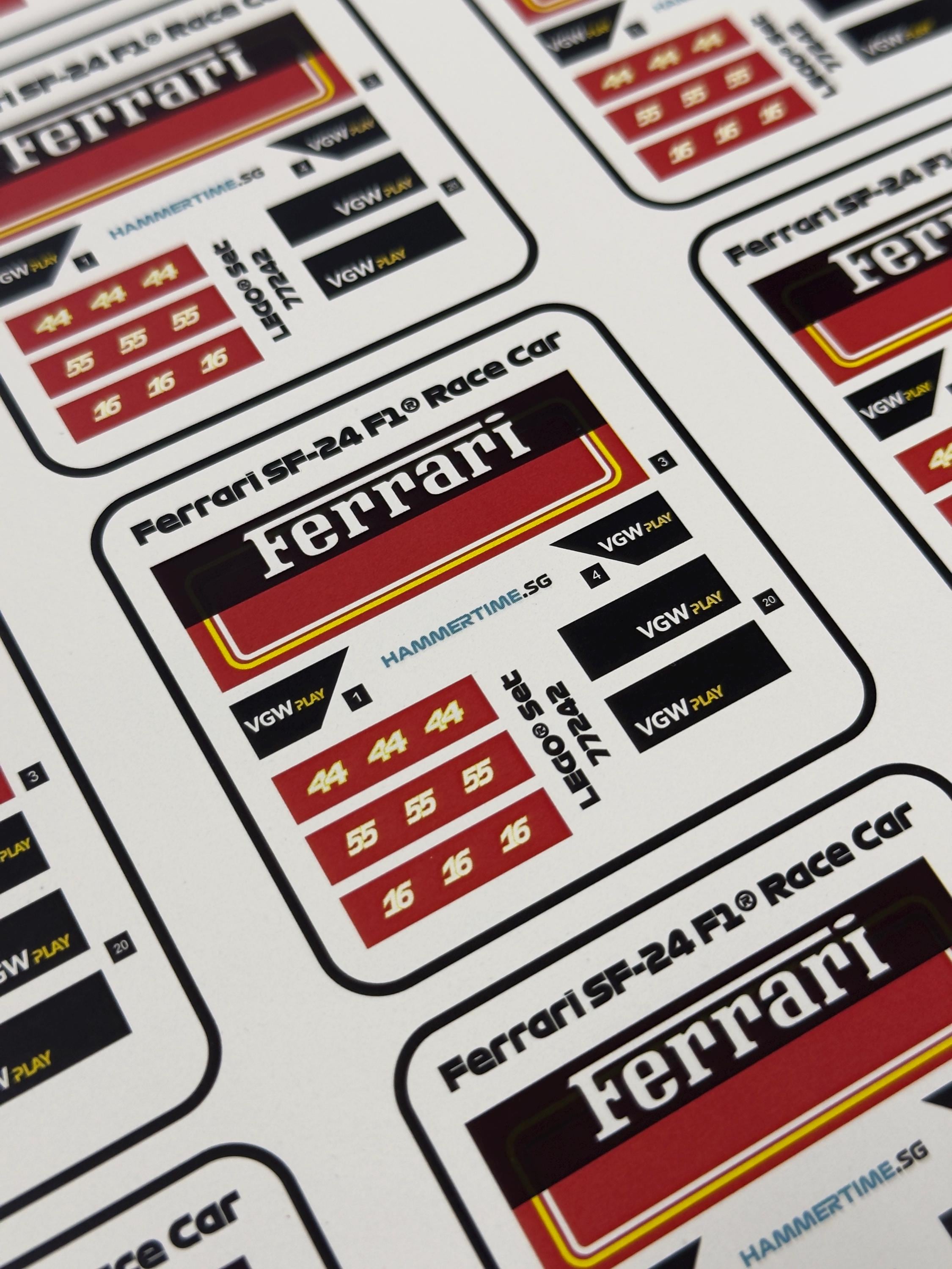 Scuderia Ferrari SF-24 LEGO® Speed Champion 77242 Sticker | Lewis