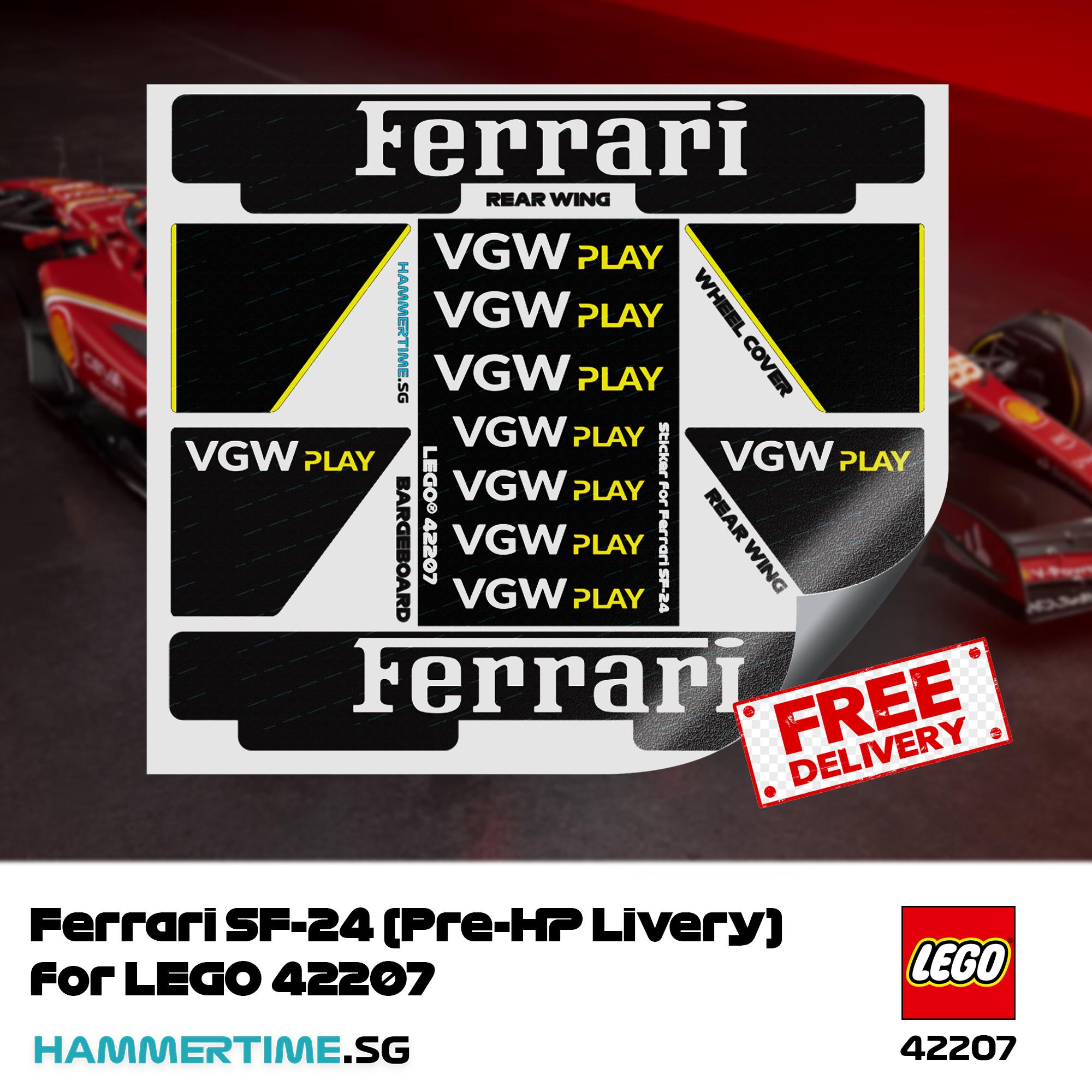 LEGO 42207用フェラーリSF-24ステッカーデカール（HP以前のカラー