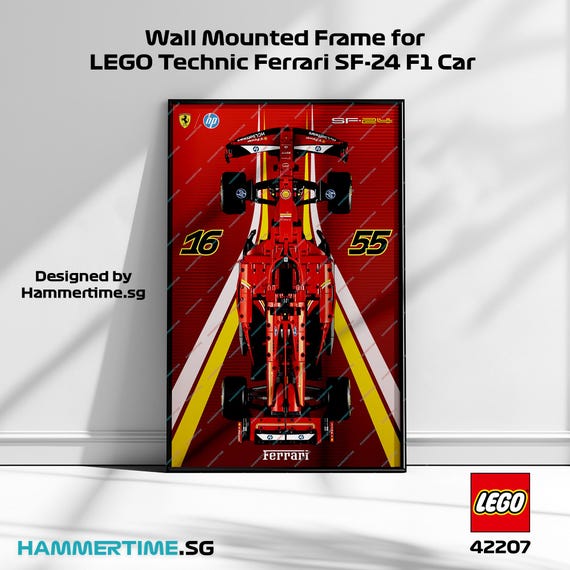 Wall Frame for LEGO® Technic 42207 | Ferrari SF-24 F1 Car (50 X 80