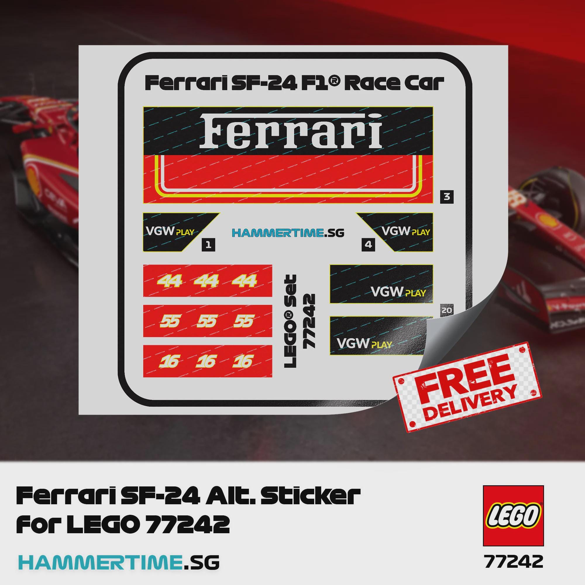 Ferrari SF-24 Custom Driver Decal | LEGO 77242 Speed Champions