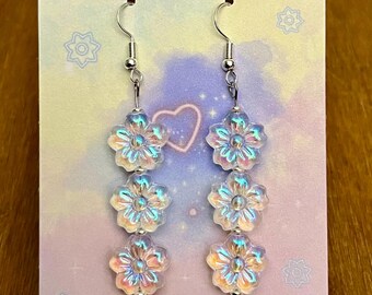 Opalite inspired earrings. Light-catching dangle drops.