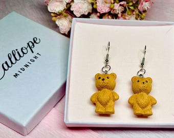 3D novelty teddy bear earrings. For someone you love.