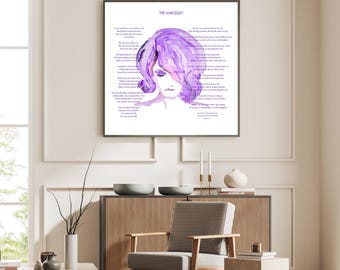 Illustrated print of The Narcissist. Art print. Wall art. Poetry and art. Interior design artwork. Poetry print. Italian art. British poetry