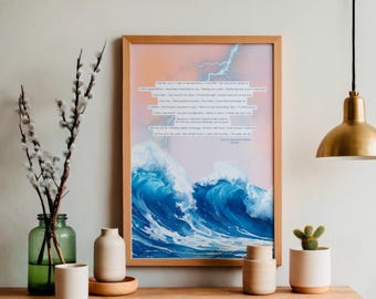 I Am The Wave Art Print: Illustrated Poetry Wall Art by Samantha EJ Button