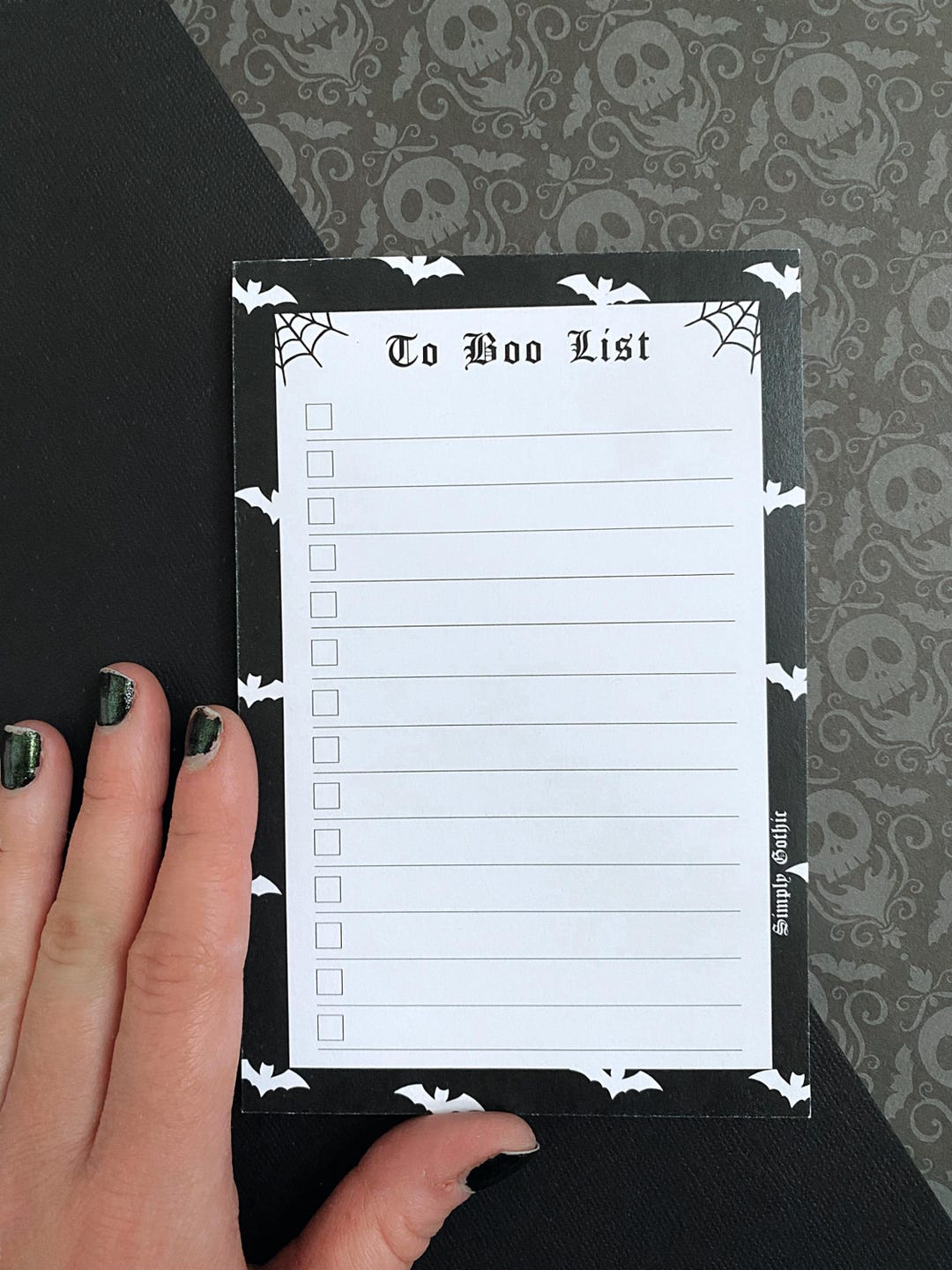 Goth Notepad Bat Notepad, Corporate Goth, Dark Academia Stationery, to Do List ...