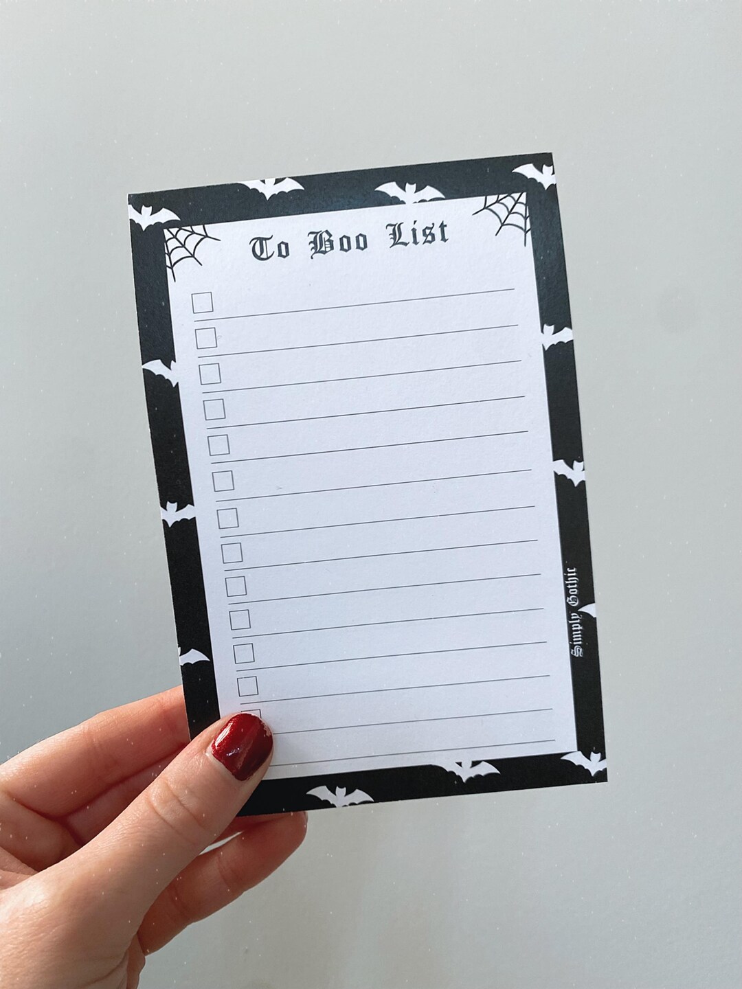 Goth Notepad Bat Notepad | Goth Stationery, Dark Academia Stationery, Note Pad, Bat ...