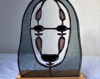 Stained glass suncatcher of No Face from Chihiro spirited away, studio ghibli