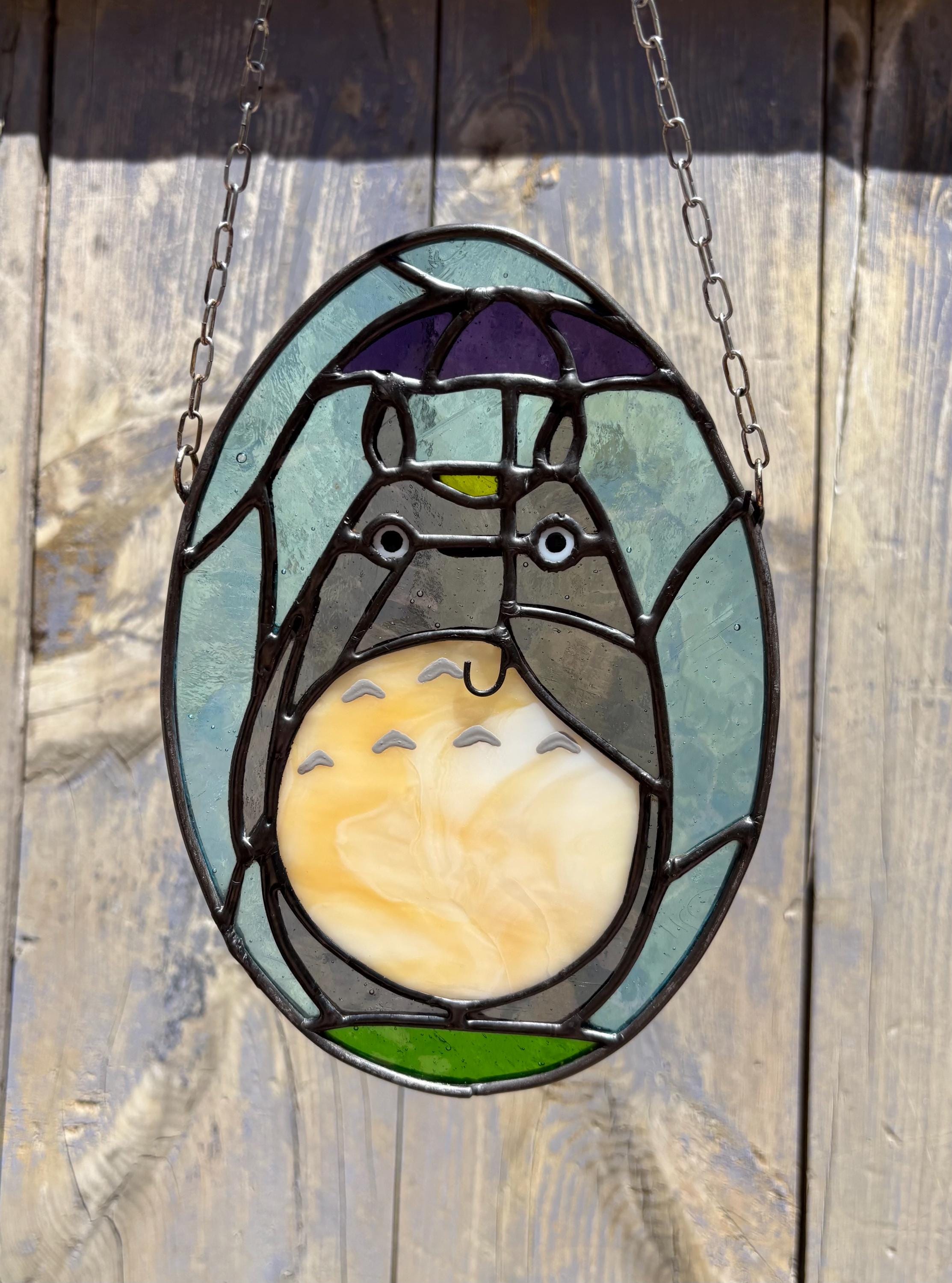Stained Glass Totoro Suncatcher, Studio Ghibli - Etsy