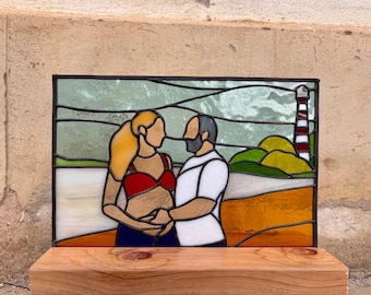 Custom stained glass portrait - Landscape - Perfect gift