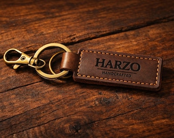 Llavero de cuero grabado a medida • Llavero personalizado para hombre • Regalo para él • Llavero EDC minimalista • Idea de regalo para padrinos de boda