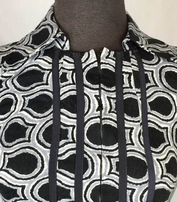 1970s Diane Von Fürstenberg grey and black zip-front… - Gem