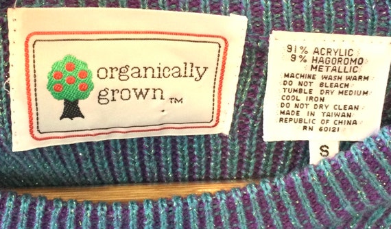 1980s Organically Grown periwinkle and purple met… - image 4